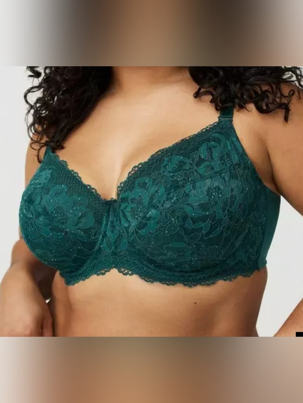 TORRID Lace Underwire Full-Coverage Unlined Bra w/ Subtle Sequins 38DDD New